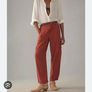 NWOT Pilcro slim linen blend beach cargo pants sz 28